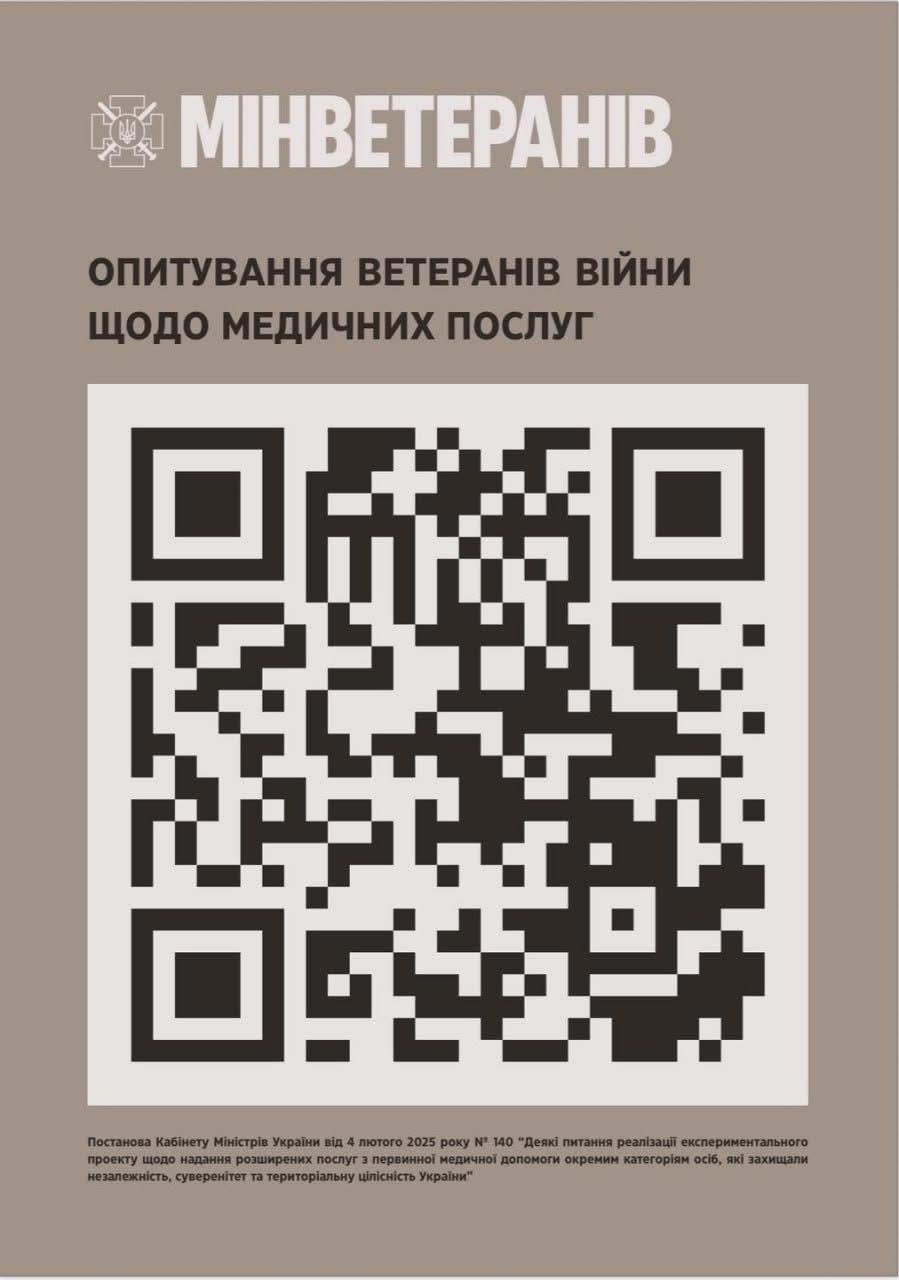Опитування для ветеранів і ветеранок щодо медичних послуг
