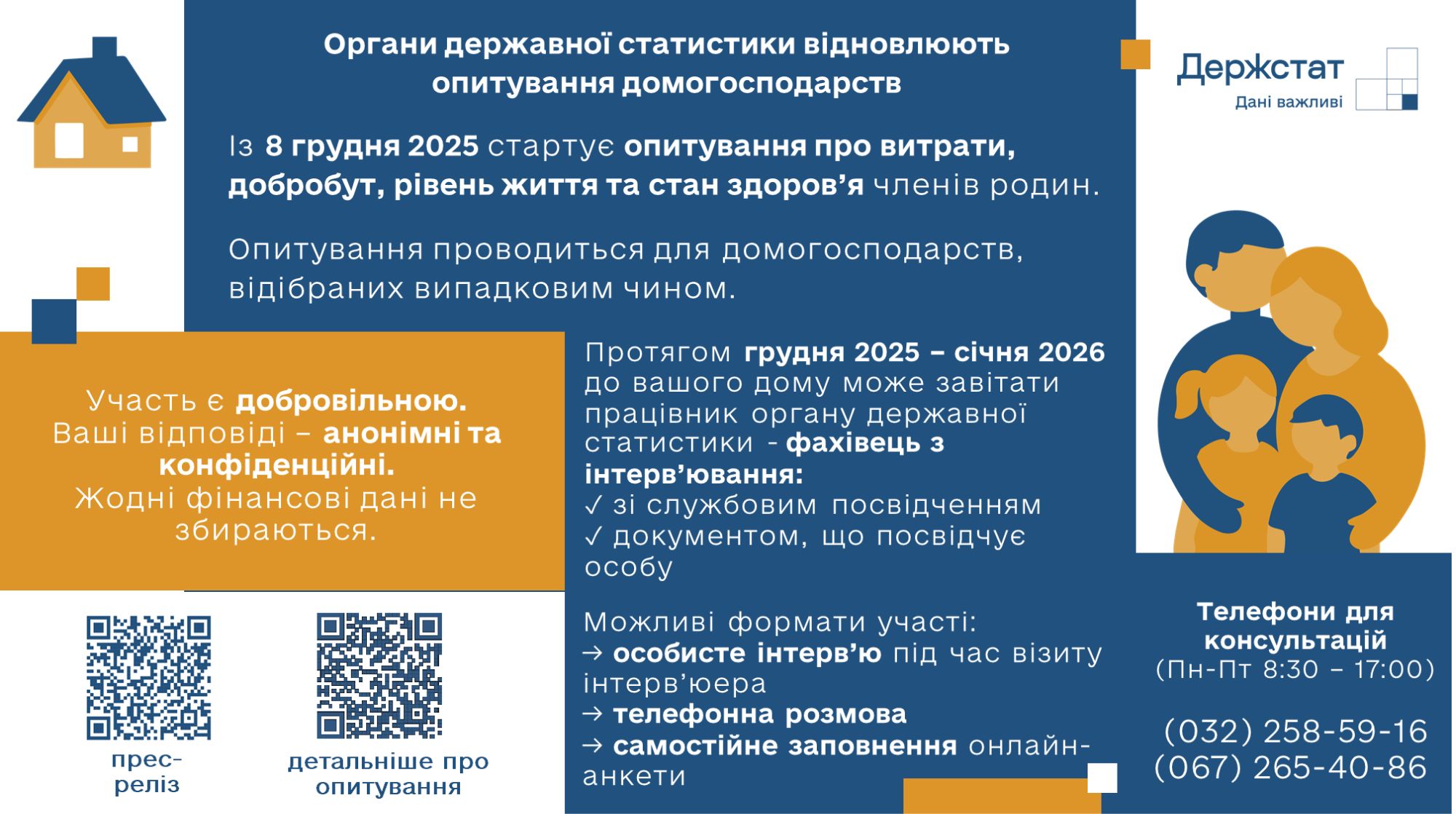 Органи державної статистики відновлюють опитування домогосподарств
