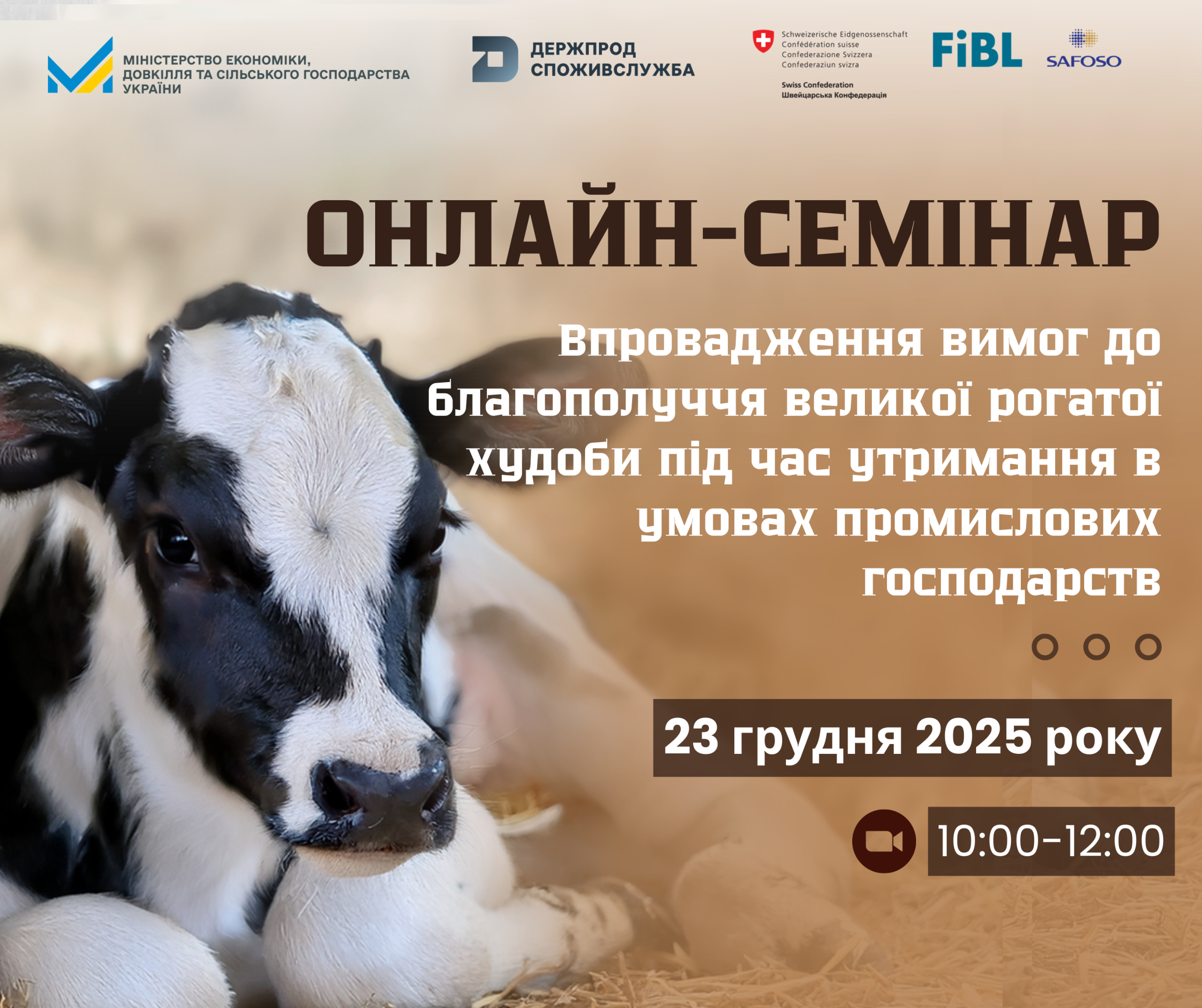 Онлайн-семінар для промислових господарств щодо благополуччя ВРХ