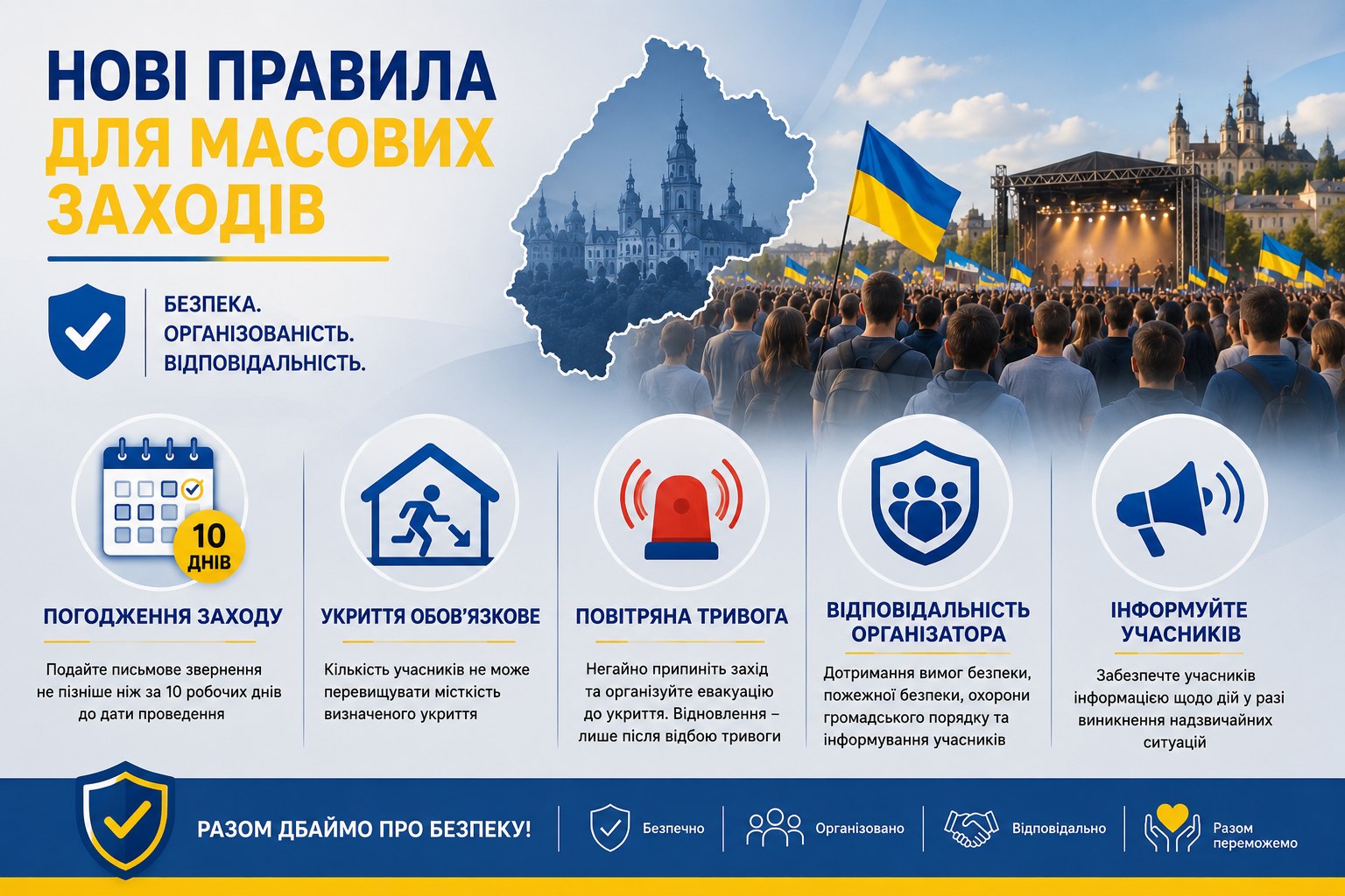 На Львівщині затвердили новий порядок проведення масових заходів під час воєнного стану
